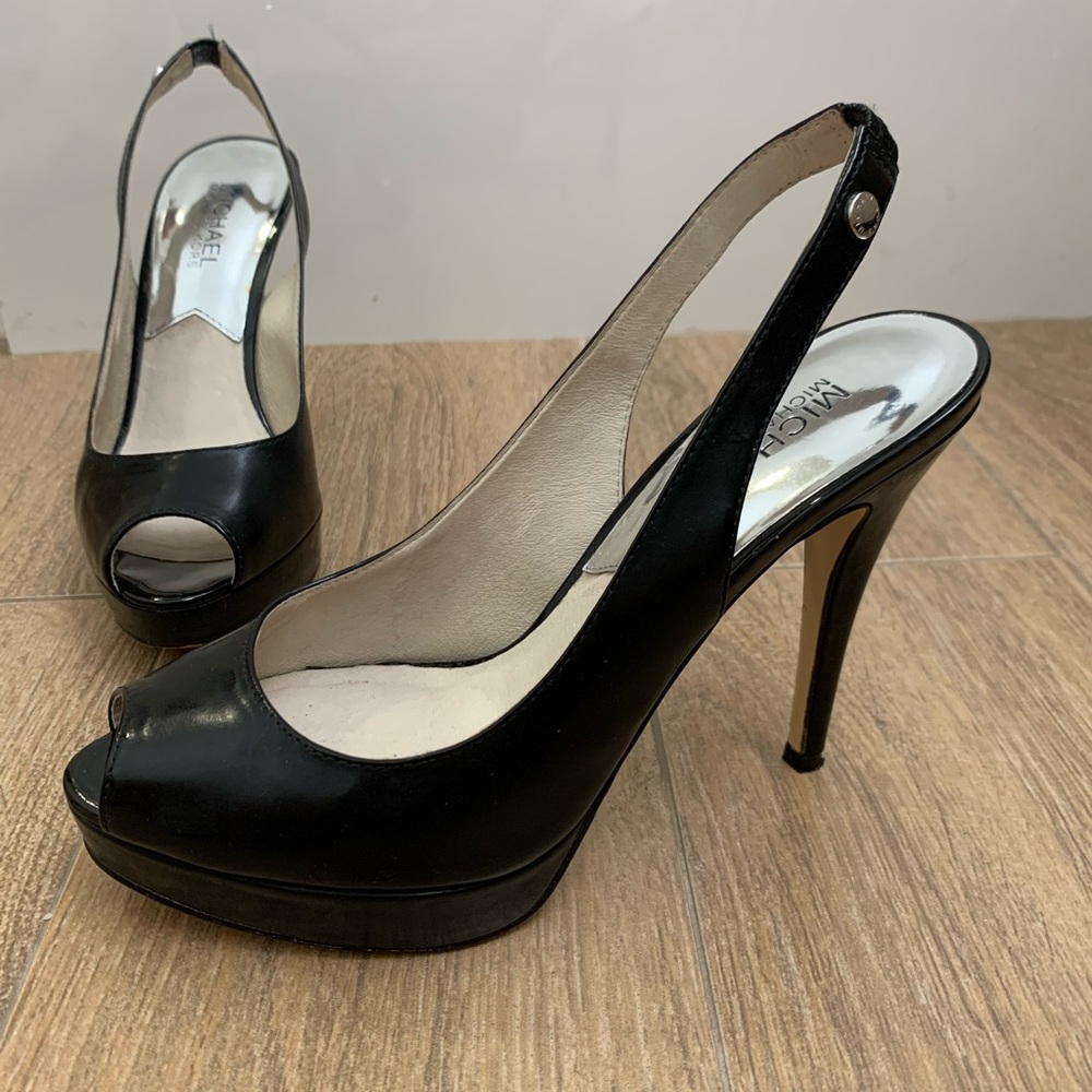 Michael Kors peep toe slingback heels, size 7M